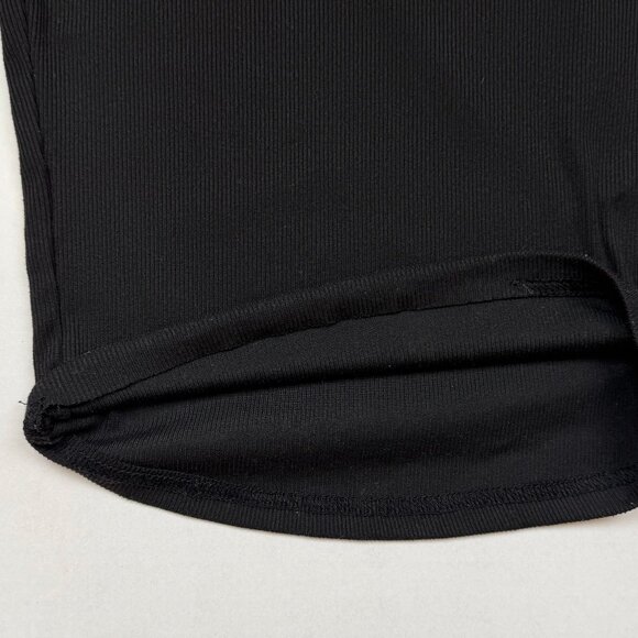 Black Long Sleeve Contrast Trim Bow Top – Balletcore Square Neck - Picture 3 of 4